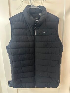 Calvin Klein Black Quilted Puffer Vest with CK Logo